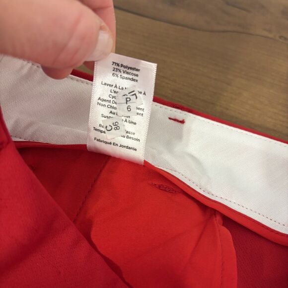 Talbots Hampshire Womens 2P Ankle Pants Cherry Red Straight Leg Classic Preppy - Picture 7 of 9